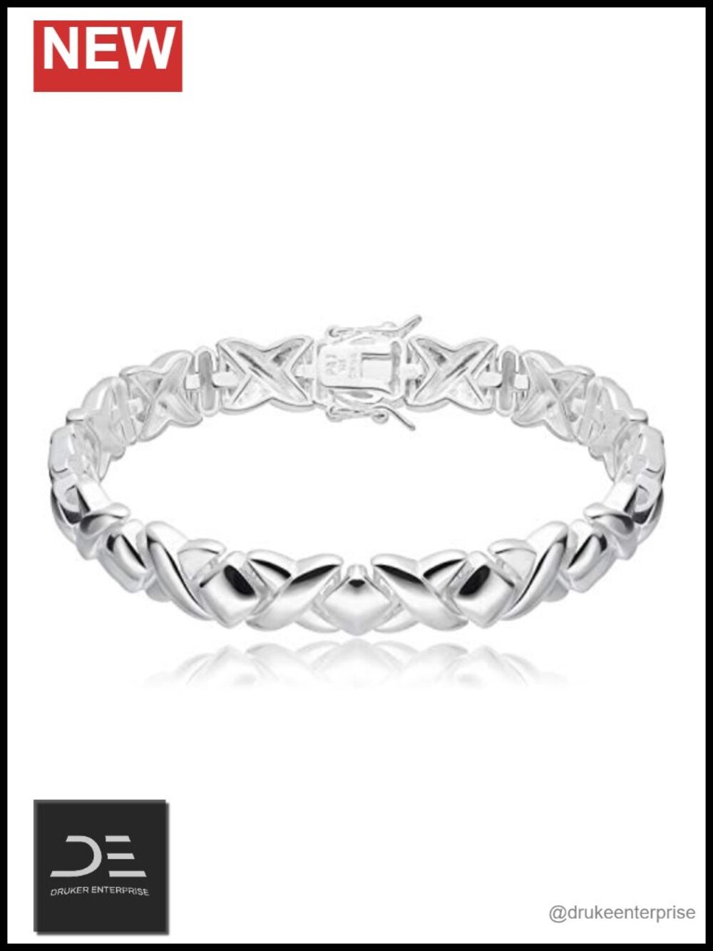 Sterling Silver XOXO Hugs and Kisses Tennis Bracelet for Women